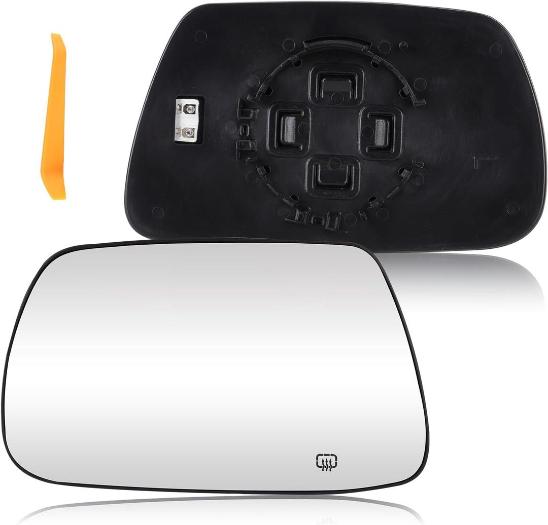 Driver Left Side Mirror Glass with Heated Fit for Jeep Grand Cherokee 2005-2010, Replacement for 5142875AA