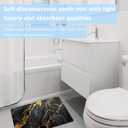 Bathroom Mat Rug Black Marble Patterned, Mat for Master Guest Bath Floor, Kitchen Bathroom Sink, Non-Slip, Ultra-Thin, Absorbent, Quick Dry, Aesthetic Bath Mat, Rubber Backing, 17 x 24 in