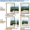 Wood 15x22 Picture Frame with 12x18 Mat, Display 12x18 with Mat or 15x22 Without Mat, Wood 15 by 22 Photo Frame, 15 x 22 Frame for Wall Hanging Display, Deep Brown, 1 Pack