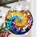 2 x Christmas Ornament, Christmas Decoration, Stained Glass Ornament, Heirloom Keepsakes, Holiday Ornaments, Holiday Presents, Unique Xmas Gifts, Gift Exchange Ornaments, Gift Idea - Rainbow Spiral