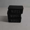 3 Pcs Large Baby Wipes Dispenser Refillable Wipe Holder with Lid Toilet Wipes Container for Bathroom Tissue Paper Storage Box for Home Office Cars (Black,Large)