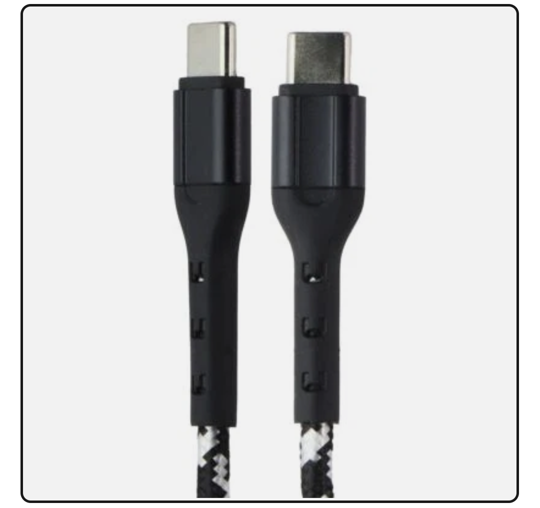 ZGEAR 10FT USB-C to USB-C Braided Cable - Black / Silver