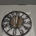 Large Wall Clock for Living Room Decor, 14 Inch Non Ticking Silent, Battery Operated Modern Vintage Oversized Wall Clock for Bedroom Kitchen (Dark Brown - Arabic Numbers)