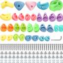 ZENFUN 32 Packs Rock Climbing Holds Multi Size and Color, Indoor & Outdoor Rock Wall Climbing Kit, Rock Wall Holds Multi-Colored Climbing Rock Wall Grips with Mounting Hardware