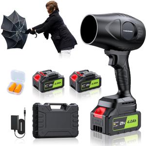 980,000 RPM Cordless Leaf Blower - 21V Electric Handheld Leaf Blower with 24.0Ah Batteries & Fast Charger - Lightweight for Patio, Lawn, Yard, Deck Cleaning - Light Black