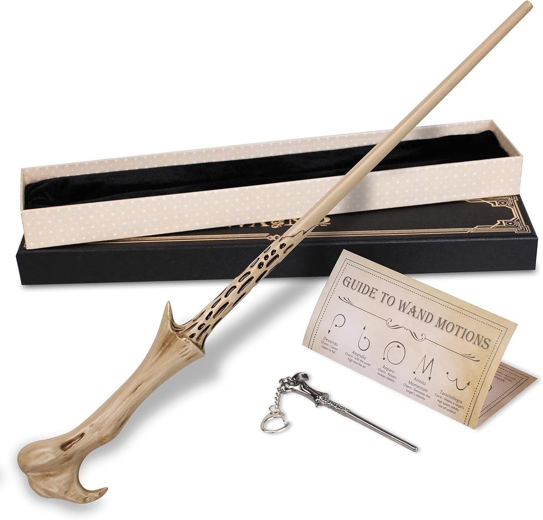 Magic Wizard Wand for Kids Witch Sorcerer Collection Cosplay Accessory with Gift Box, Bone