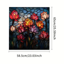 vibrant lotus flower magnetic dishwasher door cover sticker, 23.03" x 25.59"