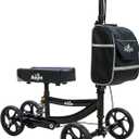 Knee Scooter, 300lbs Capacity, 13" Big PU Seat, All Terrain Foldable Knee Scooter Walker with Bag for Foot Injuries Compact Crutches Alternative (Black) 