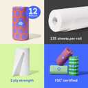 Who Gives a Crap Recycled Paper Towels, 2 Ply, 12 Rolls, 135 Adjustable Sheets per Roll, 100% Recycled Paper, Strong, Durable, Absorbent, & Sustainable, Eco Friendly With Plastic Free Packaging, White