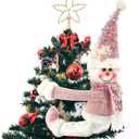 Christmas Tree Topper Hugger Plush Xmas Snowman Tree Ornaments Winter Treetop Bottle Curtain Hugger Holiday Gnomes Tree Topper for Christmas Party Decorations