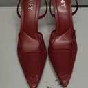 QIY Burgundy Mesh Kitten Heels for Women 4 Inch Stiletto High Heeled Mules for Women Heels 2026 Pointy Closed Toe Heel Slingback Slides Slip On Pumps Women's Cute Strappy Sandals Size 8.5