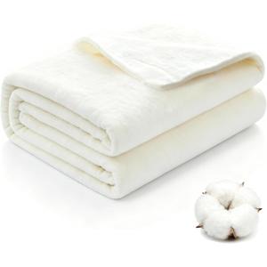 Natural Cotton Batting for Quilting Sewing Crafting & DIY Projects (200g/m Low-Loft, 40"x40"), Batting for Quilts, Blankets, Potholders & Home Decor