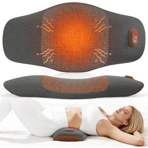 Electric Lower Back Massager for Sciatica Pain Relief, 3 Heat & Vibration Settings, Deep Tissue Massage for Back Relief-Extra Long Power Cord, Ideal for Sofa & Bed Use, Relax & Relieve Muscle Tension