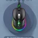 PEIOUS Wireless Mouse, Jiggler Mouse for Laptop - LED Mouse Rechargeable Computer Mice Mouse Mover Undetectable Random Movement with On/Off Button Keeps Computer Awake - Black & Grey