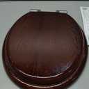 Angel Shield Toilet Seat Round Wood Slow Close(Dark Walnut)