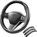 Carbon Fiber Steering Wheel Cover 3PCS, Non-Slip Grip for Universal Cars,Fit for 1416 Inch Wheels, Interior Accessories for Cars Trucks (Black)