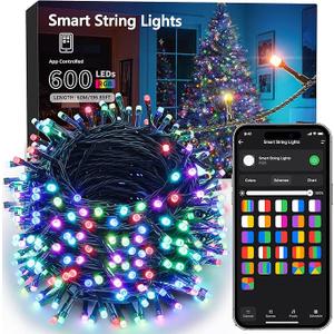Brizled Smart Christmas Lights, 196ft 600 LED Smart WiFi Color Changing String Lights App Controlled, RGB Christmas Tree Lights Work with Alexa & Google Home for Halloween Indoor Outdoor Decor