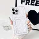 NITITOP Compatible with iPhone 14 Pro Max Case Clear with Card Holder Cute Floral Flower Leave Pattern for Women Girl Soft TPU Shock-Absorbing Wallet Case Protective Phone Cover - White2