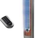 Lasko Oscillating Tower Fan with Remote, Quiet Floor Fans for Bedroom, 42", Woodgrain and Grey, T42954, 42.5"