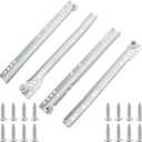 1 Pair 10 Inch Drawer Slides, White Coated Steel Drawer Track, Removable Bottom Mount Drawer Rails with Smooth Sliding Nylon Wheels