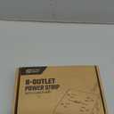 10Ft Extension Cord with Multiple Outlets, Flat Plug Surge Protector Power Strip 10 Ft Long Cord, 8 Outlets & 4 USB Ports (2 USB C), Desk Charging Station for Home Office, College Dorm Room Essentials (White)