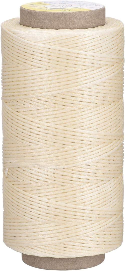 uxcell Leather Sewing Thread 186 Yards 210D/1mm Polyester Waxed Cord for Manual Sewing, Linen