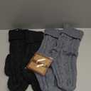 steo spce 4 Pack Personalized Christmas Stocking with Leather Patches Custom Name Family Christmas Stockings, 18.5 Large Knitted Xmas Stockings for Kids, Holiday and Fireplace Party Decoration (Black)