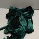 2 Pcs Velvet Chair Bows Sashes 12 x 43 Inch  Green Velvet Bows Chair Covers for Wedding Birthday Party Christmas Dining Room Elegant Ribbons Tie Bands Decoration