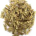 HEEHEE 100 PCS 1 Inch Gold Mini Clothespins Small Clothes Pin Natural Texture Wooden Clips for Food Package Clips Hanging Photo