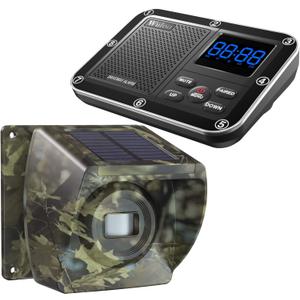 Solar Driveway Alarm Wireless Outside 1800ft Range, Outdoor Motion Sensor & Detector Driveway Alert System with Rechargeable Battery/Weatherproof/Mute Mode (1&1-Camouflage)
