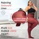 Plus Size Fleece Lined Tights Women,Warm Pantyhose Leggings Women,Fake Translucent Thermal Skin Colored Tights Winter. (Red, M)