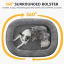 JOEJOY Orthopedic Dog Bed for Extra Large Dogs, Egg-Crate Memory Foam Pet Bed with Bolster Sides, Waterproof Lining, Removable Washable Cover & Non-Slip Bottom, Grey