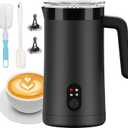Milk Frother, 4-in-1 Electric Milk Steamer and Frother, 13.5oz/400ml Automatic Large Capacity Warm and Cold Foam Maker, Milk Warmer and Coffee Frother for Latte, Cappuccino, Macchiato(Black)