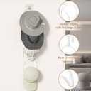 LINFIDITE 15 Pack Baseball Hat Rack Hanger Holder Organizer Multi Hook Wall Mounted Over Door Cap Display Storage Rack Cap Holder, Closet HangingStorage Rack w Hanging Hook White