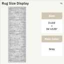 Soalmost Runner Rug 3x10 Washable Non-Slip Hallway Runner Rugs for Kitchen Bathroom Laundry Room Grey Vintage Floor Carpet Runners for Hallways Entryway
