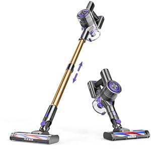 Cordless Vacuum Cleaner, 80000 RPM High-Speed Brushless Motor Powerful Vacuum Cleaners for Home, Up to 40 Mins Runtime, Stick Vacuum with 4* LED & Rechargeable 2600 mAh Battery 