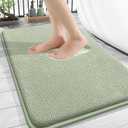 OLANLY Thick Memory Foam Bath Mat Rug 30x20, Extra Soft Absorbent Bathroom Rug, Quick Dry Bath Mats, Non-Slip, Machine Washable Carpet for Bathroom, Tub and Shower, Home Decor Accessories, Sage Green