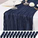 12 Pack Navy Blue Table Runners 10Ft Cheesecloth Table Runner Rustic Gauze Table Runner Romantic Long Sheer Fabric Cheese Cloth Table Runner for Wedding Party Bridal Baby Shower