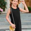 Haloumoning Girls Romper Sleeveless Short Jumpsuits Kids Casual One Piece Summer Outfits with Pockets 5-14 Years