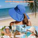 Ruqizhi Sun Hats for Women with Neck Flap Ponytail Hole Women Sun Hats Rollable UV Protection Fishing Hats Wide Brim UPF 50+