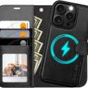 OCASE for iPhone 16 Pro Case Detachable Wallet Case with Card Holder, 2 in 1 Pu Leather Flip Folio with RFID Blocking Stand Wrist Strap Shockproof Phone Cover 6.3 Inch 2024, Black
