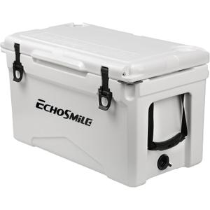EchoSmile 25/30/35/40/60/75 Quart Rotomolded Cooler, Built to Stand up to The Rigors of The Journey (White)