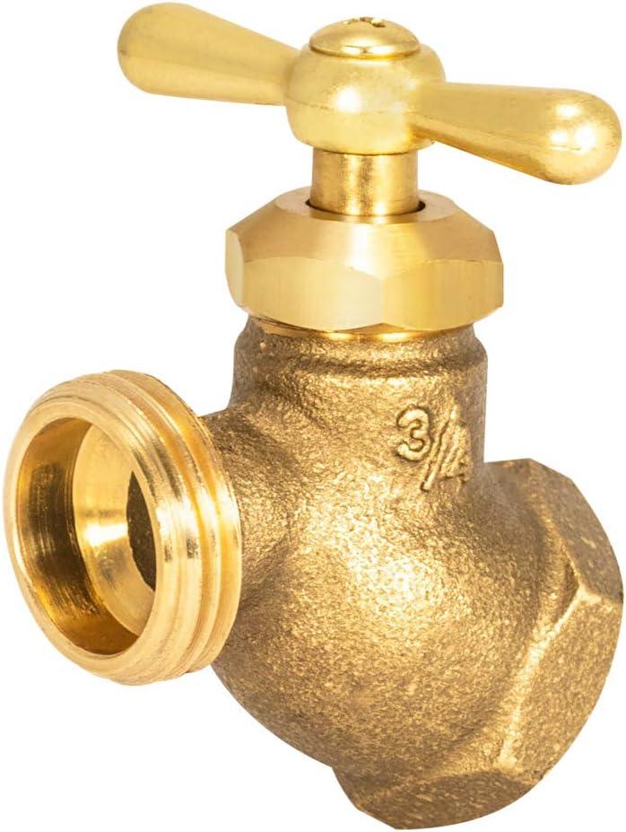 Eastman Female No-Kink Hose Bibb, 3/4 Inch FIP, Brass Plumbing Fitting, 20203
