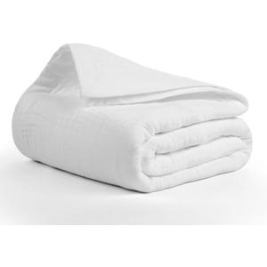 Salt Earth 100% Cotton Muslin Throw Blanket Gauze Blanket 55"X75" Twin, 4 Layered for Couch, Bed, Living Room,Lightweight & All Season Blankets & Throws, Easy to wash, Nature & Skin Friendly(White)