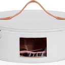 Chunful Hat Box Storage for Women Large Storage Bag for Wide Brim Sun, Cowboy and Foldable Space Saving Travel Hat Organizer Bag with Lid(White,Height 6.3 Inches)