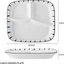 Ceramic Divided Porcelain Dinner Plate - 10 Inch, Breakfast, Lunch, Bowl, Portion Control, Salad - Kitchen Tableware