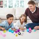 LovesTown 12 Pack Prefilled Easter Eggs with Cars Toys, for Egg Hunt Game, Kids Easter Basket Stuffers & Party Favors for Boys Girls Toddlers Princess Plastic Eggs Stuffed Animals Toys Inside