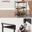VASAGLE Bar Cart with Wheels, Drink Cart with Wine Rack and Glass Holder, 12.6"W