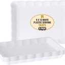 6 Pack White Serving Tray - 9 x 13 Inch, Heavy Duty White Serving Trays and Platters for Party - Premium Serving Platters