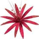 KI Store Oversized Christmas Poinsettia Flowers Deep Red 19-Inch Set of 3 Floral Picks for Christmas Tree Wreath Garland Decorations